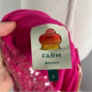 FARM Rio Fuchsia Sequin Skirt (size: SMALL)